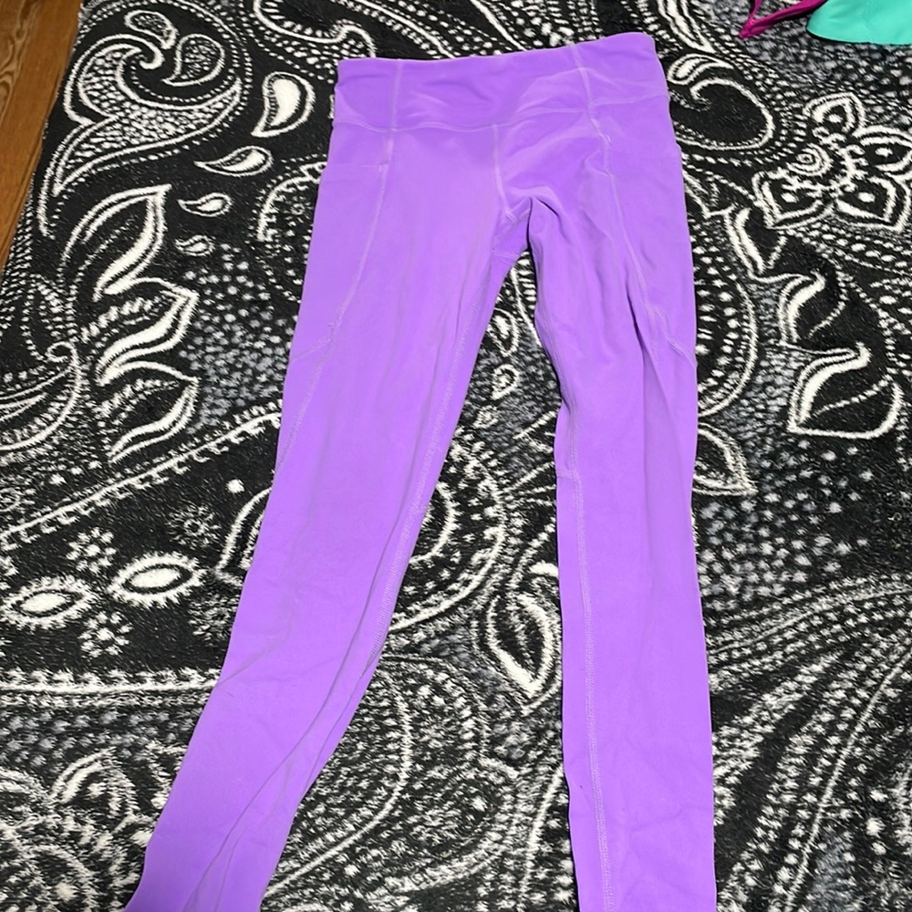 athleta girls purple leggings
